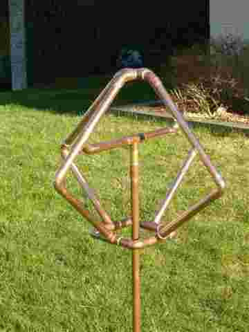 complex geometric shape copper art sprinkler